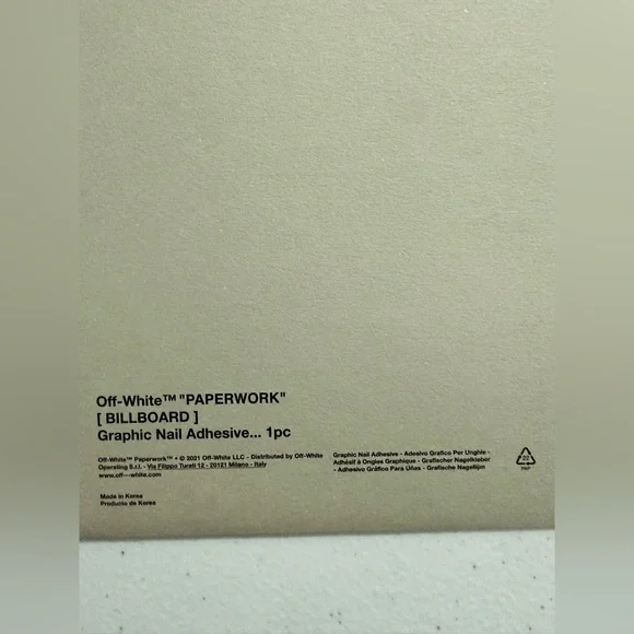 Off-White “Paperwork” Graphic Nail Adhesive